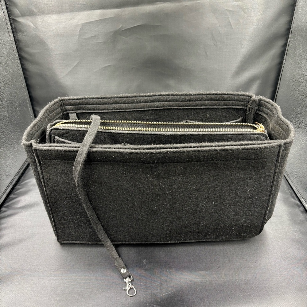 Black Felt Purse Handbag Organizer Insert Multi pocket Storage Tote Shaper Liner